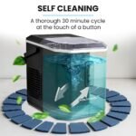 POLYCOOL Portable Ice Maker Machine, Automatic, 12kg/day,  Auto Clean, with Scoop and Removable Basket, Black - Image 7