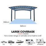 SHADE SHIELD Arched Double Carport 6.0m x 5.5m x 2.98m, Aluminium Alloy Frame, Polycarbonate Roof, Shelter for Car or Outdoor Living - Image 5