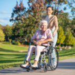 EQUIPMED 24 Inch Folding Wheelchair Lightweight Portable for Elderly and Disabled, Grey - Image 3