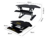 Fortia Corner Desk Riser 110cm Wide Adjustable Sit to Stand for Dual Monitor, Keyboard, Laptop, Black - Image 6