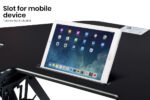 Fortia Corner Desk Riser 110cm Wide Adjustable Sit to Stand for Dual Monitor, Keyboard, Laptop, Black - Image 8