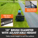 PlantCraft Lawn Sweeper 38" Wide, Tow Behind Leaf and Grass Clipping Collector, Universal Hitch for Ride on Mower, Garden Tractor - Image 2