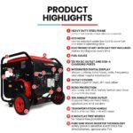GENPOWER 8.5kW Peak 7.2kw Open Frame Inverter Generator, Push-Button Start, 2x15A, 1x32A, 20L Tank, Wheels, RCD, Portable, Backup - Image 3