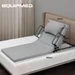 Equipmed Electric Adjustable Bed Backrest, German-Engineered Power Lifting Back Support with Remote Control, Full Length, Grey - Image 2