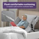 Equipmed Electric Adjustable Bed Backrest, German-Engineered Power Lifting Back Support with Remote Control, Full Length, Grey - Image 5