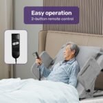 Equipmed Electric Adjustable Bed Backrest, German-Engineered Power Lifting Back Support with Remote Control, Full Length, Grey - Image 8