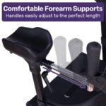 EQUIPMED Upright Rollator Walker with Forearm Support Rests, Mobilty Aid with Seat, Blue - Image 5