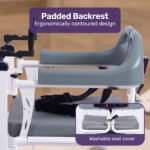 EQUIPMED 4in1 Patient Lift Transfer Chair, Manual Height Adjustment, Shower Compatible, Over Toilet, Removable Commode, for Seniors Elderly Disabled - Image 5