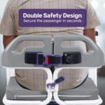 Equipmed Patient Lift Transfer Chair, Easy Hydraulic Height Adjustment, Shower Compatible, Over Toilet, Removable Commode, for Seniors Elderly Disabled - Image 7