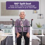 Equipmed Patient Lift Transfer Chair, Easy Hydraulic Height Adjustment, Shower Compatible, Over Toilet, Removable Commode, for Seniors Elderly Disabled - Image 8