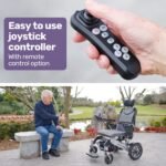 EQUIPMED Power Electric Wheelchair, Long Range, Airline Approved, Alloy, Remote Control, Lithium Battery, Black/Silver - Image 3