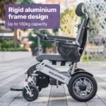 EQUIPMED Power Electric Wheelchair, Long Range, Airline Approved, Alloy, Remote Control, Lithium Battery, Black/Silver - Image 7