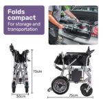 EQUIPMED Power Electric Wheelchair, Airline Approved Wheelchair, Extra Lightweight, Long Range, Lithium Batteries, Silver - Image 6