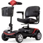 EQUIPMED FreeRoam+ Mid-Sized Lithium Fast Easy Charge Mobility Scooter, Red