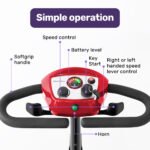 EQUIPMED FreeRoam+ Mid-Sized Lithium Fast Easy Charge Mobility Scooter, Red - Image 4