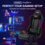 Overdrive Gaming Chair, with Bluetooth Speakers, RGB LED Lights, Reclining Game Armchair, Black - Image 8