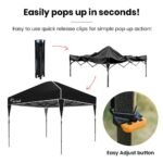 RED TRACK 3x3m Ultra Compact Folding Gazebo, Carry bag, Portable Outdoor Popup Marquee for Camping Beach, Black - Image 5