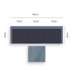 LONDON RATTAN 4 Piece 3 Seater Modular Outdoor Lounge Setting incl. Coffee Table, Grey - Image 6