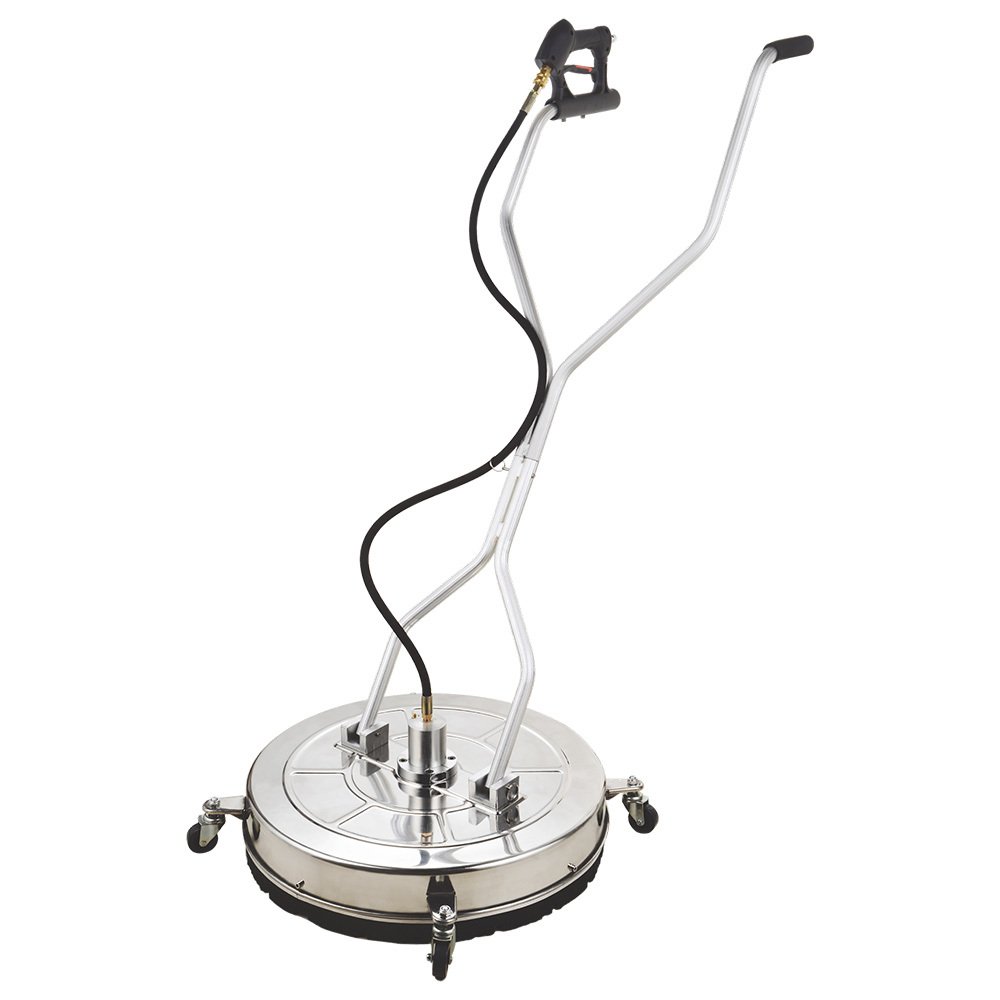 V219-PRWCLNJT24SA-74285-00 Jet-USA 24" Stainless Steel Pressure Washer Surface Cleaner, 3/8" Fitting, with Yoke Handlebar, For Concrete Driveway Patio Floor - Image 1