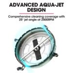 Jet-USA 24" Stainless Steel Pressure Washer Surface Cleaner, 3/8" Fitting, with Yoke Handlebar, For Concrete Driveway Patio Floor - Image 3