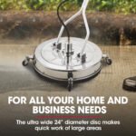 Jet-USA 24" Stainless Steel Pressure Washer Surface Cleaner, 3/8" Fitting, with Yoke Handlebar, For Concrete Driveway Patio Floor - Image 4