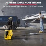 Jet-USA RX550 Electric High Pressure Washer 3500PSI Ultimate Pack, 5 Nozzles, Spin & Wheel Brush, Deck Cleaner, Turbo Head, Angled Lance, 30M Hose Reach - Image 2