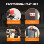 Unimac 150L 4.5HP Ultra-Slient Oil-Free Electric Air Compressor, Long Life Quad Motor, 116PSI Portable Heavy Duty, Twin Nitto Outlets, 15A Plug - Image 7