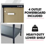 BAUMR-AG Steel Garage Workbench with LED Lights Pegboard Tool Storage Work Bench Workshop Table - Image 7