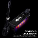 ALPHA Edge Electric Scooter Kids/Teens, 16km/h Max, Adjustable Height, UL Certified, AU Compliant, Dual Brakes, Bluetooth Music, LED, Black - Image 6