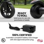 ALPHA Edge Electric Scooter Kids/Teens, 16km/h Max, Adjustable Height, UL Certified, AU Compliant, Dual Brakes, Bluetooth Music, LED, Black - Image 8