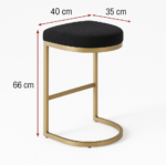 Interior Ave - Royale Black Boucle Kitchen Bar Stool - Image 4