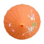 6x PARASOL UMBRELLA Chinese Japanese Bamboo Flower Pattern 80cm Large BULK - Orange - Image 5