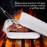 96x Aluminium Disposable Foil Food Container Trays Pans w/ Lids Covers Bulk 24cm*18cm*6cm - Image 5