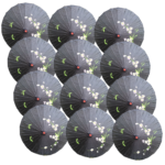 12x PARASOL UMBRELLA Chinese Japanese Bamboo Flower Pattern 80cm Large BULK - Black - Image 2