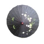 12x PARASOL UMBRELLA Chinese Japanese Bamboo Flower Pattern 80cm Large BULK - Black - Image 4
