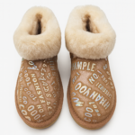 Womens Australian Sheepskin Wool Fur Mini UGG Ankle Boots in Metallic Chestnut - 5 - Image 4