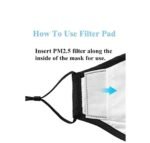 Face Mask Reusable Cotton Cloth Fabric w 2 Pm2.5 Perfect Fit Adjustable Black - Image 2