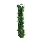 Artificial Extendable Hanging Bright Green Ivy Bush with Purple Flowers 55cm UV Resistant - Image 3
