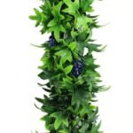 Artificial Extendable Hanging Bright Green Ivy Bush with Purple Flowers 55cm UV Resistant - Image 5