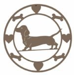Round Dachshund Metal Wall Art 40cm - Image 2