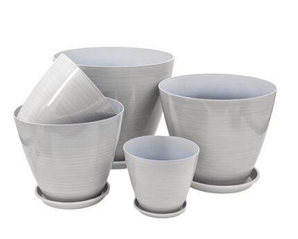 bulk 12 Brush Glazed Planter w Drainage Tray 34cm