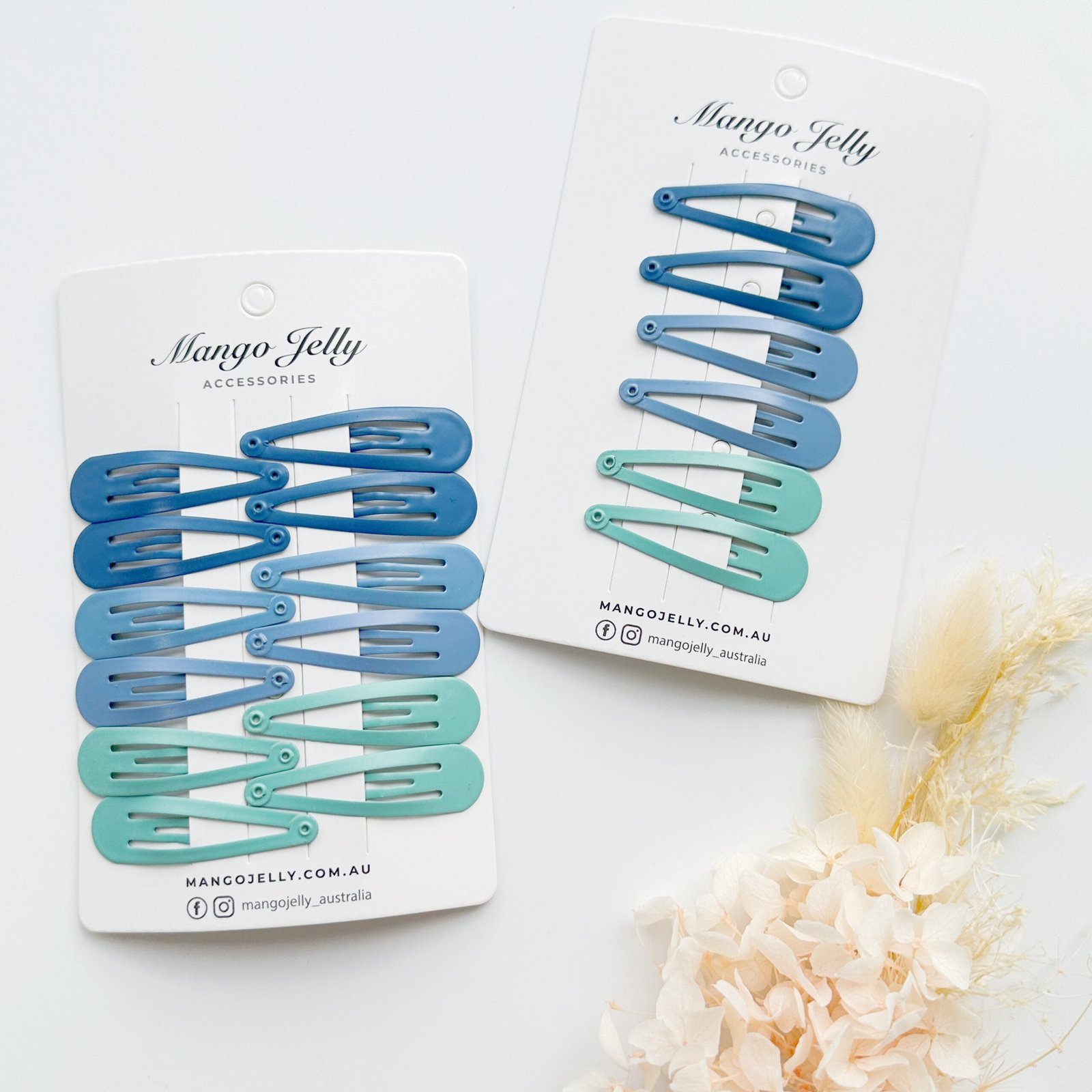 V659-BASIC-BLUE-12P-202511101930-00 Essential Snap Hair clips - Blue - 12 Pieces - Image 1