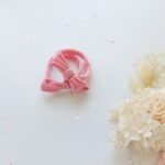 Handmade Simple Bow metal free hair ties -Pink - 1 Pairs - Dusty Pink - Image 2