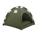 Green Premium Portable Pet Tent Bed with Cooling Mat - Breathable Foldable Outdoor Indoor Cat Dog House Shelter for Summer(Size: L)