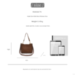 White Chic 2-Piece Tote Bag Set - Large Capacity Commuter Handbag with Wide Strap Crossbody Purse - Image 4