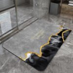 Quicksand and golden grey Modern Absorbent Diatomaceous Earth Bath Mat - Quick Dry, Non-Slip, Soft Bathroom Floor Mat