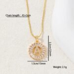 Sparkling Cubic Zirconia Initial Letter Necklace Set - Gold Plated Two-Piece Design(C) - Image 3