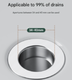 5 PCS Universal Pop-Up Sink Drain Stopper with Anti-Clog Filter Basket - Stainless Steel Hair Catcher & Anti-Odor Plug - Image 3