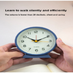 Pink Minimalist Silent Alarm Clock with Night Light - Non-Ticking Analogue Bedside & Desk Clock - Image 3