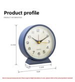 Pink Minimalist Silent Alarm Clock with Night Light - Non-Ticking Analogue Bedside & Desk Clock - Image 5